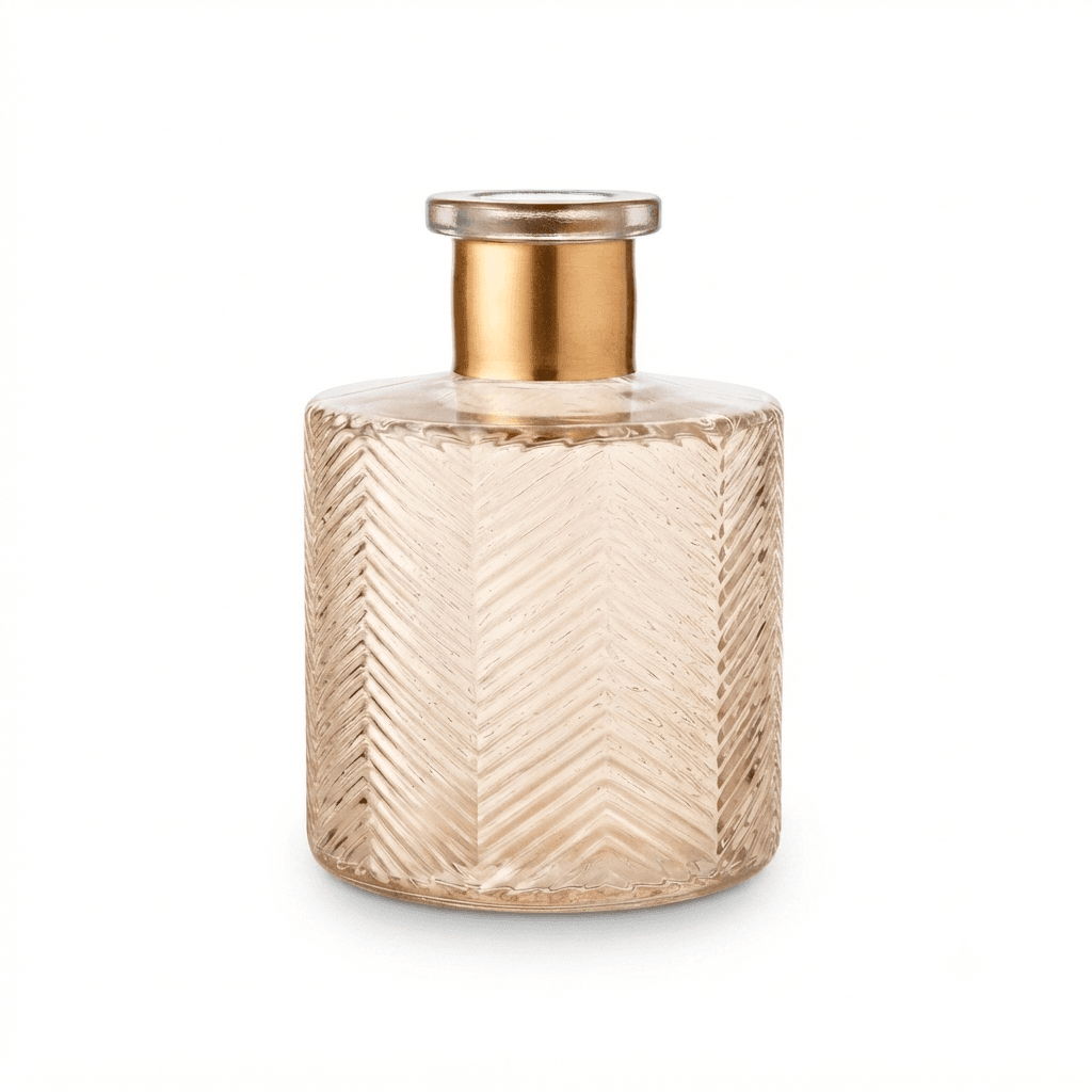 800 Florero/Difusor Champagne Líneas anillo Oro